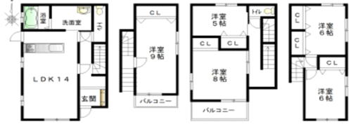 橿原市新口町中古一戸建て物件の図面