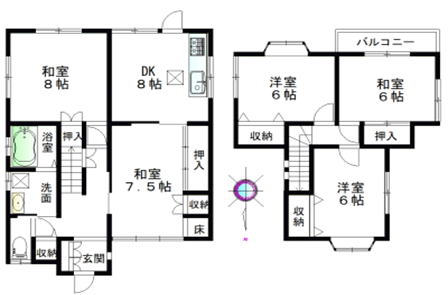 橿原市出垣内町中古一戸建て物件の図面